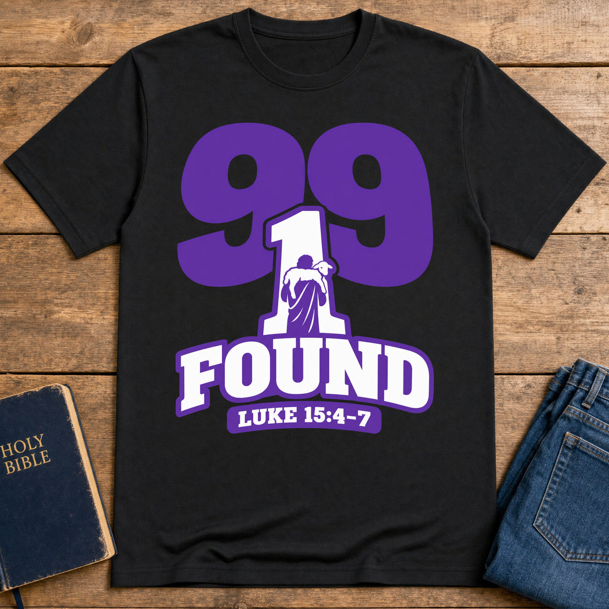 Lost Sheep Found T-Shirt — Black