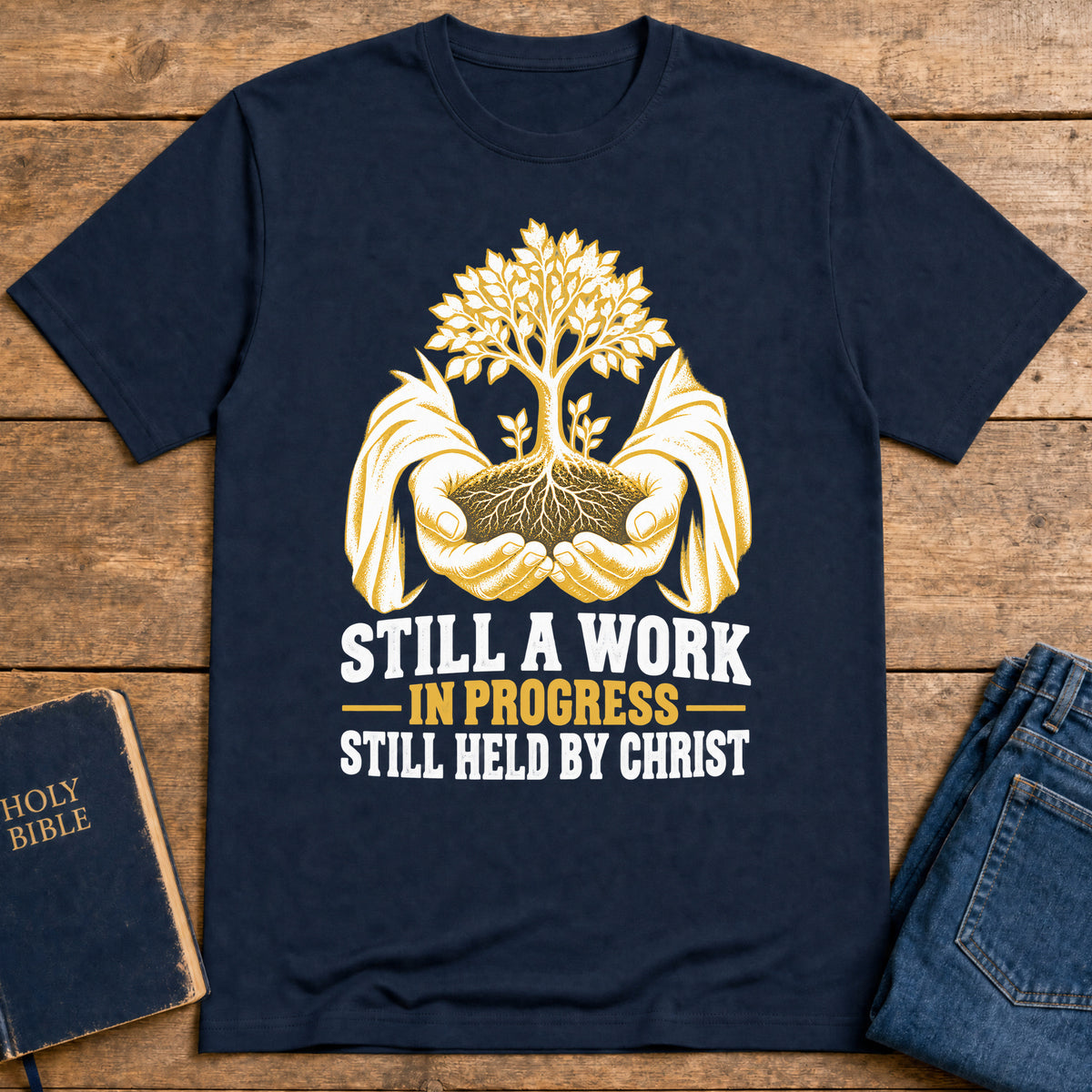 Held in Christ T-Shirt — Navy
