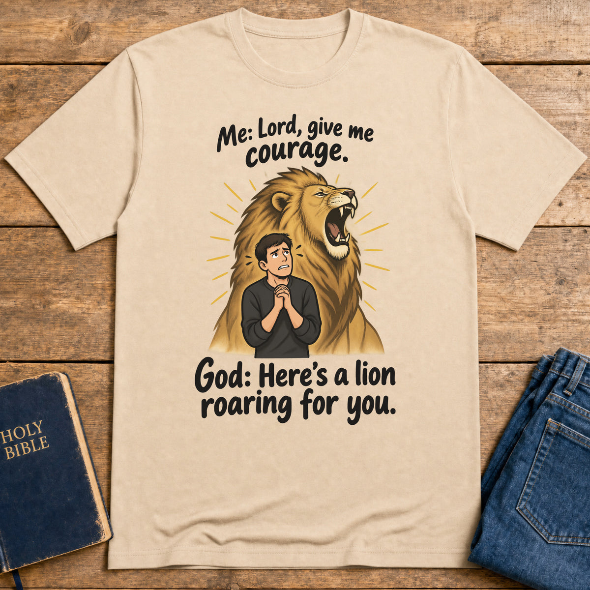 Lion Behind Me T-Shirt — Natural