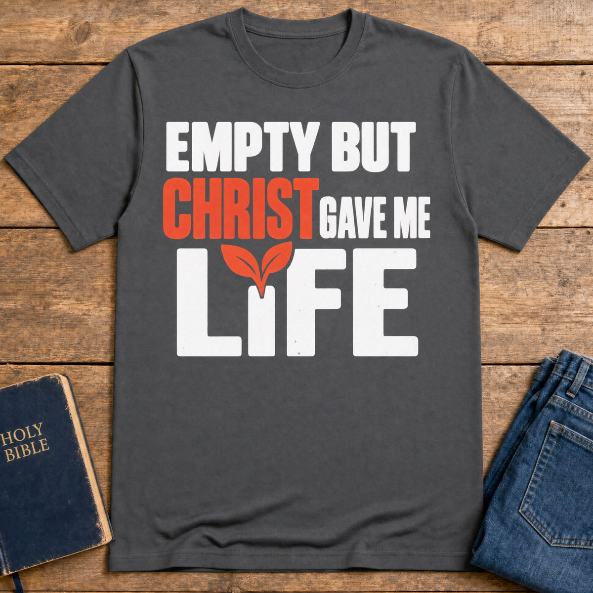 Christ Gives Life T-Shirt — Charcoal
