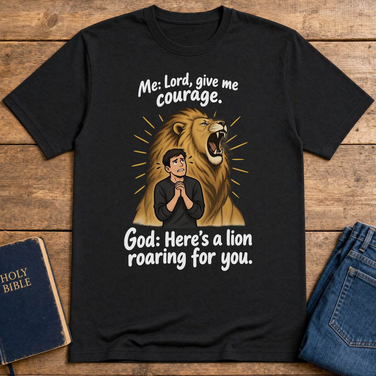 Lion Behind Me T-Shirt — Black