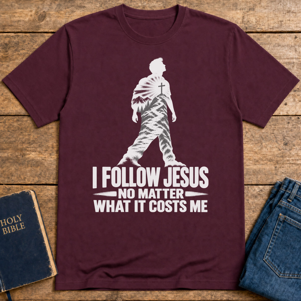 Take Up Cross T-Shirt — Maroon