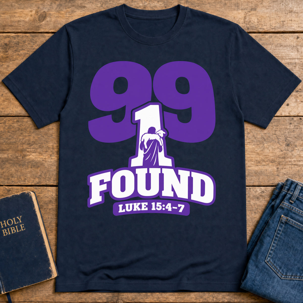 Lost Sheep Found T-Shirt — Navy