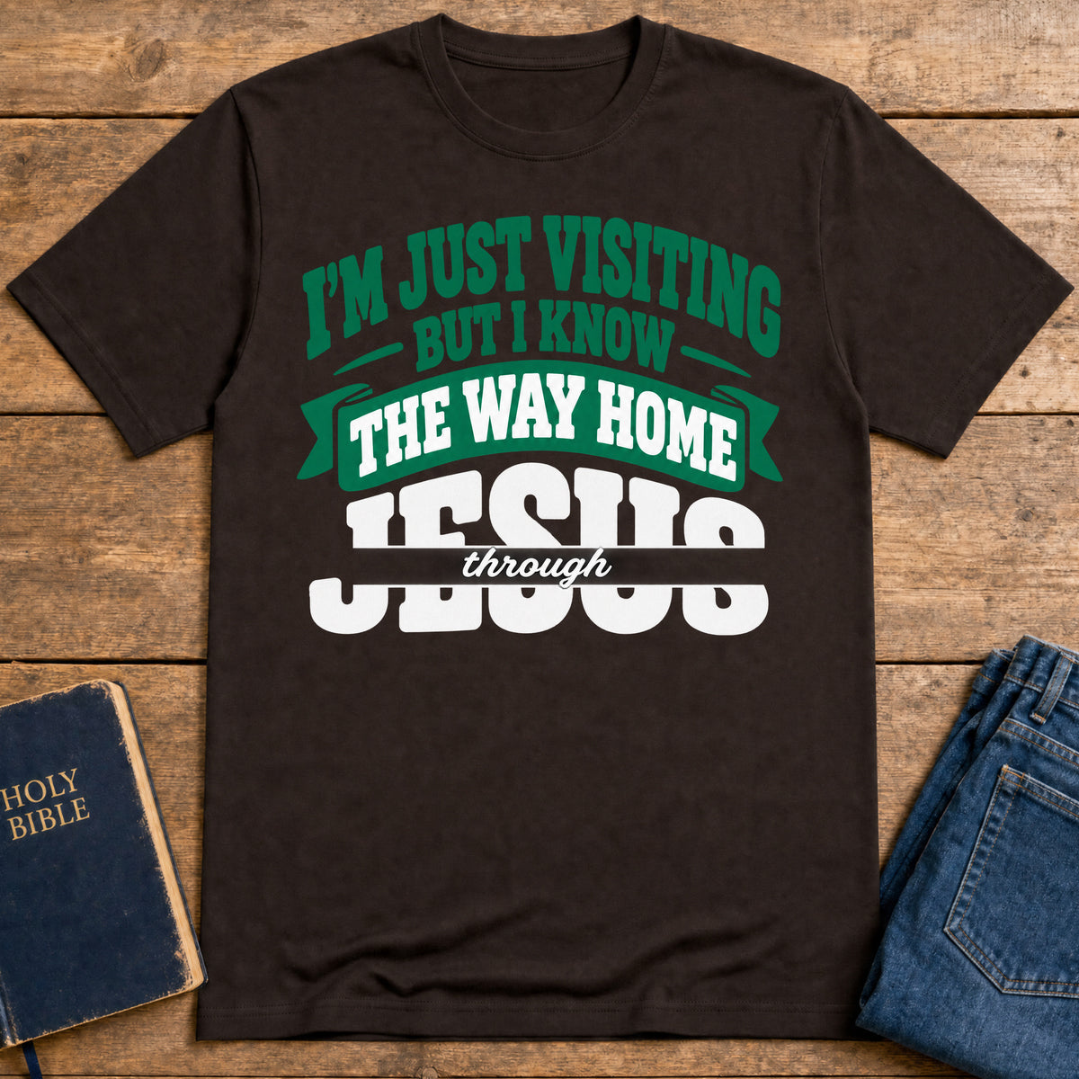 Jesus The Way T-Shirt — Dark Chocolate