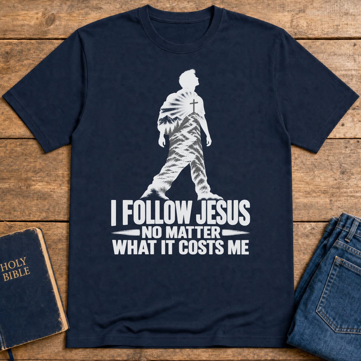 Take Up Cross T-Shirt — Navy