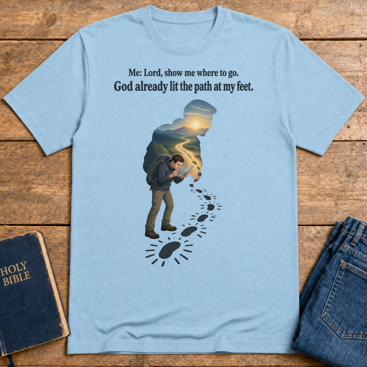 Guided Steps T-Shirt — Light Blue