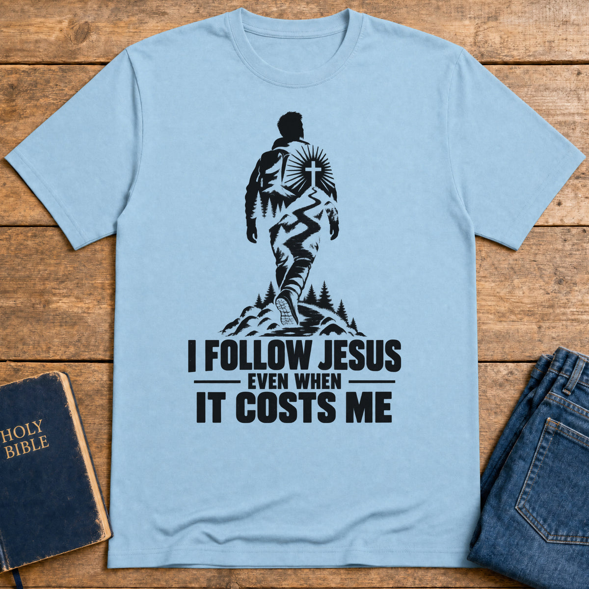 Costly Discipleship T-Shirt — Light Blue