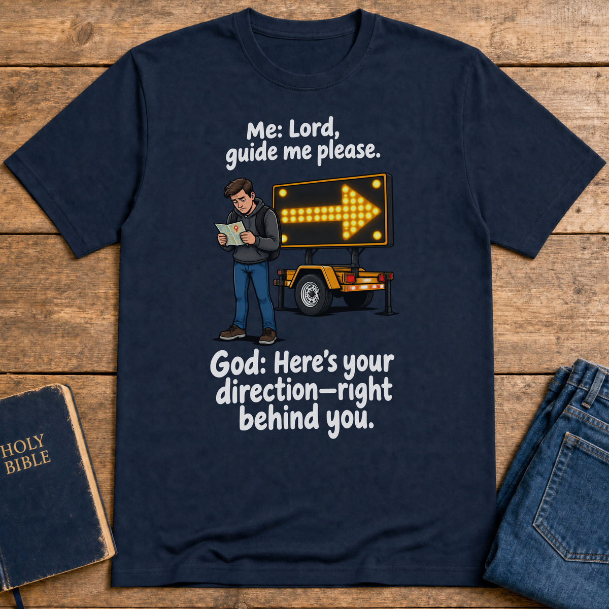 God's Clear Direction T-Shirt — Navy