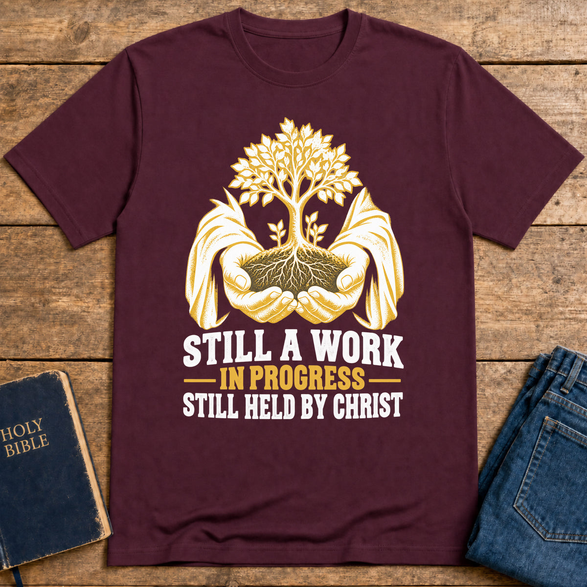Held in Christ T-Shirt — Maroon
