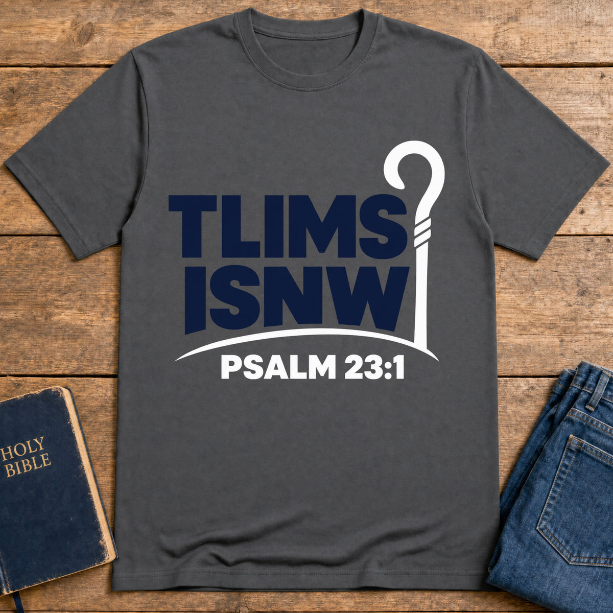 Psalm 23 Shepherd T-Shirt — Charcoal