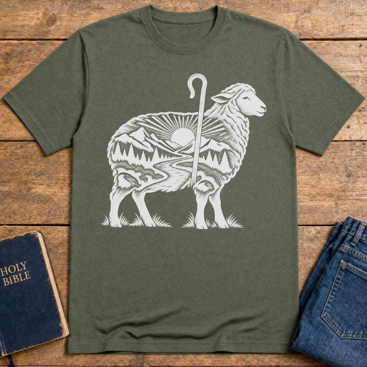 Shepherd's Sunrise T-Shirt — Military Green
