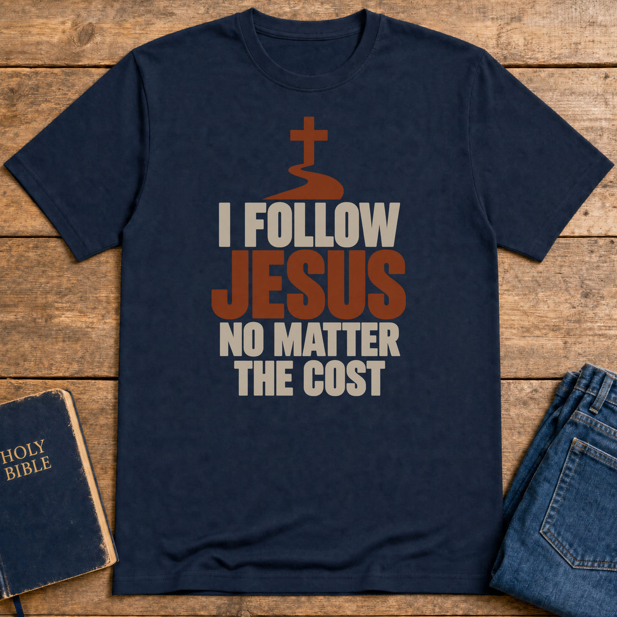 Counting the Cost T-Shirt — Navy